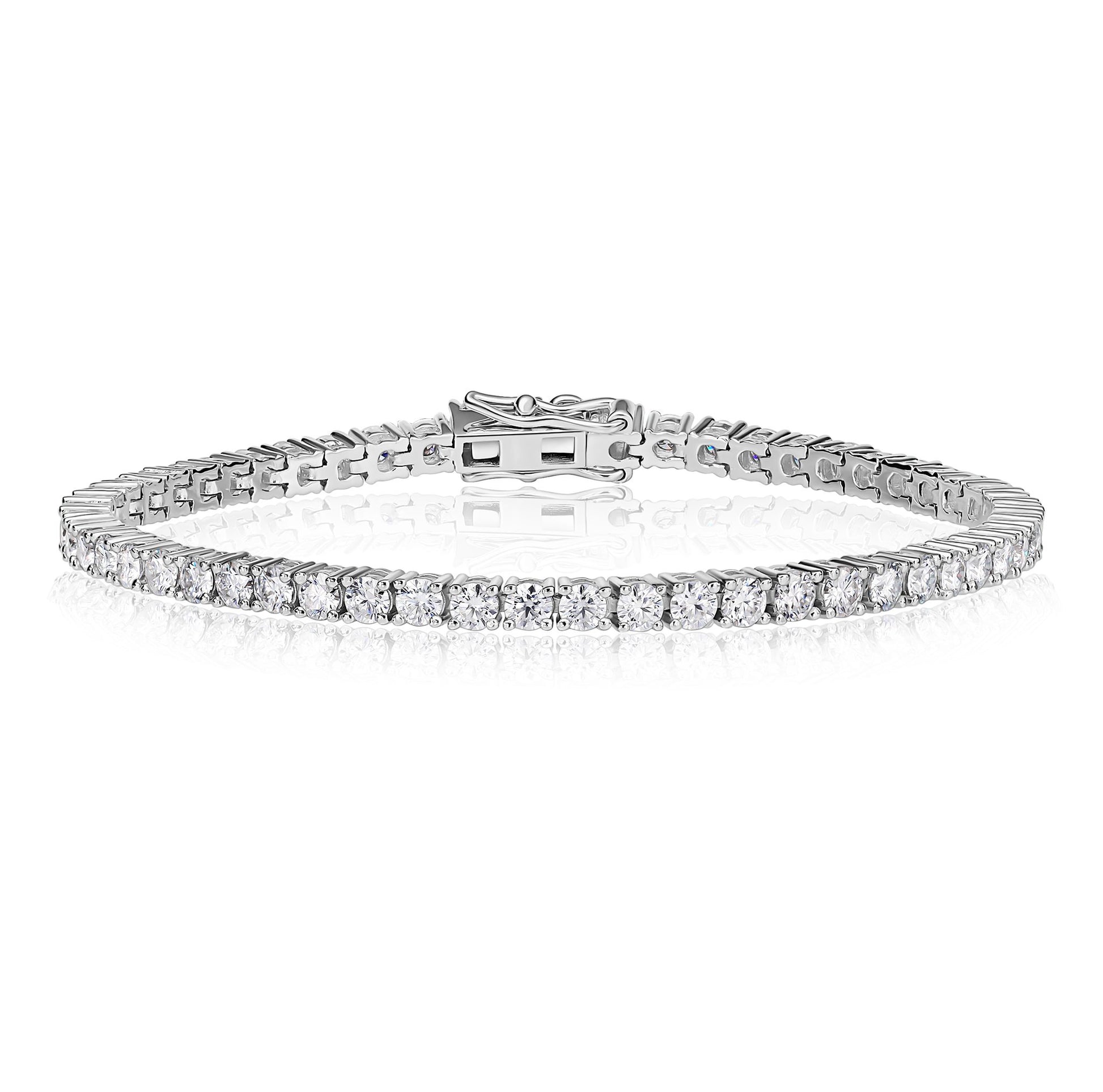 צמיד טניס מואסנייט יוקרתי לאישה בצבע כסף 925